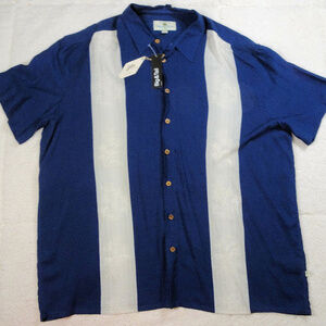 NWT Island Shores Blue/White Palm Trees Shirt 2XL